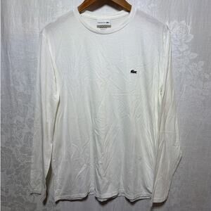 Lacoste T Shirt 6 XL White Long Sleeve 100% Pima Cotton